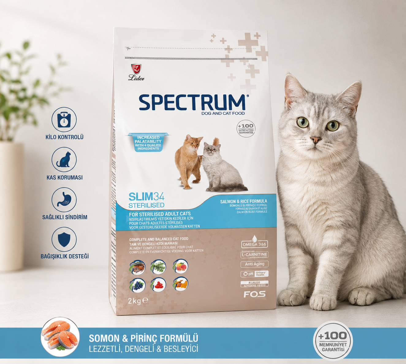 Spectrum Slim 34 Kısır Kedi Maması, 2 Kg - Görsel 3